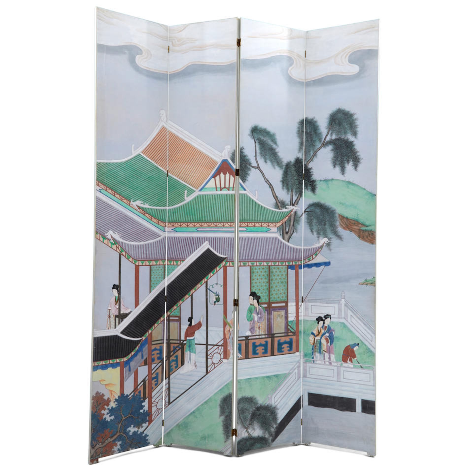 Large Contemporary Chinese Folding Screen 20th century,