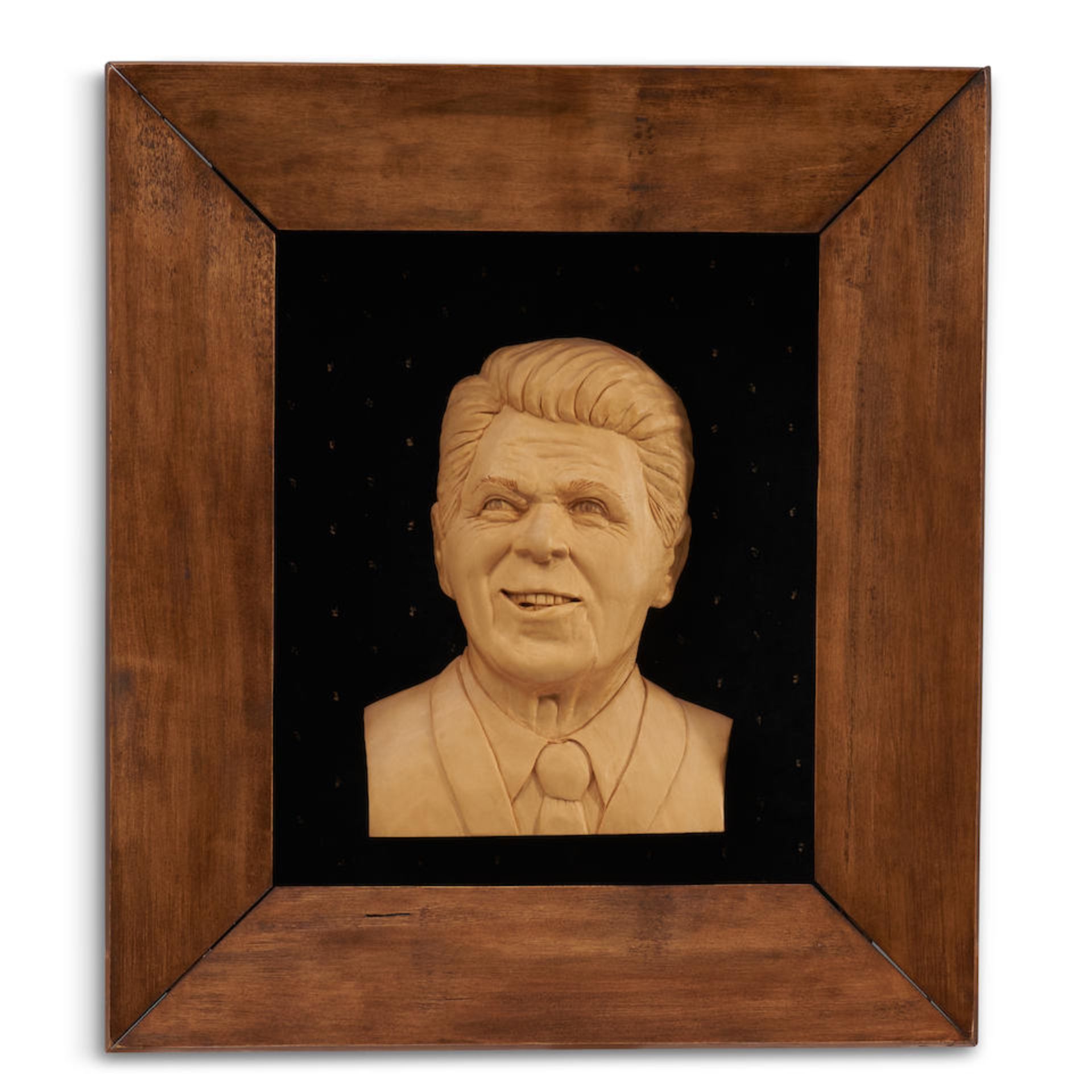 Framed Relief Portrait of Ronald Reagan, Carolyn Campbell (b. 1947), Knoxville, Tennessee, 1995.