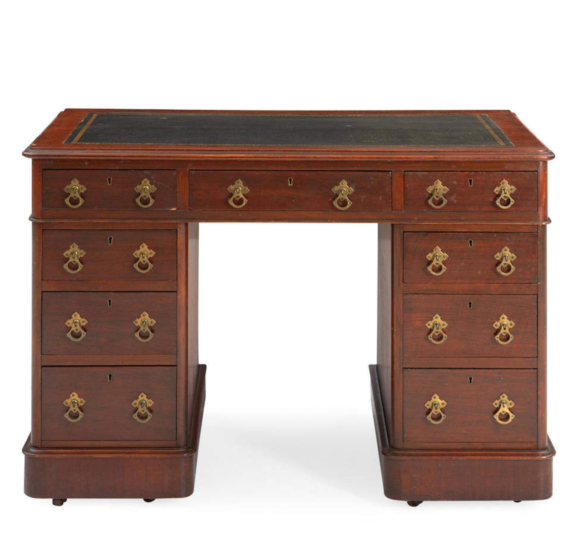 Edwardian Mahogany Pedestal Desk, England, early 20th century,