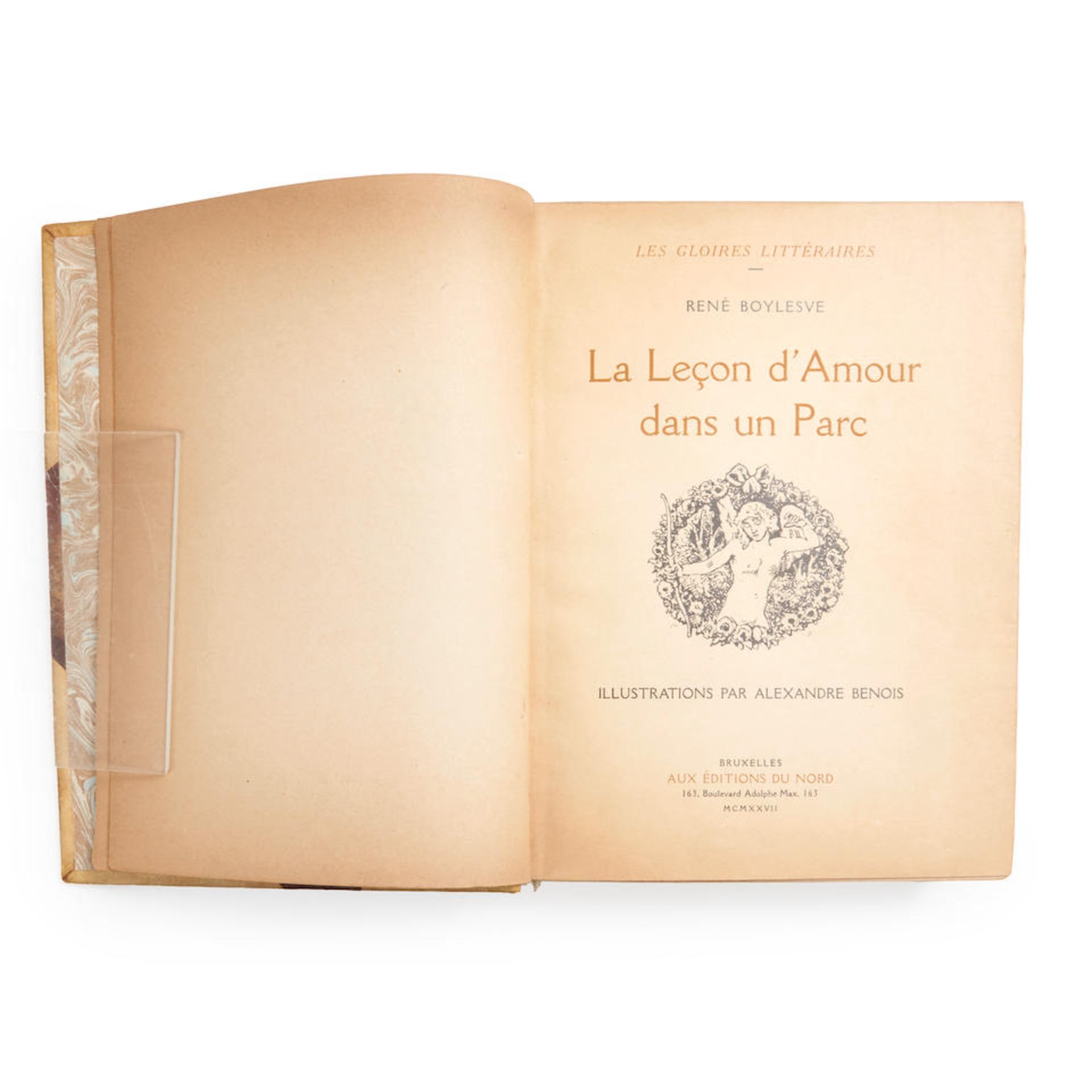 BOYLESVE, RENE. 1867-1926. La Lecon d'Amour Dans Un Parc. Brussels: Editions du Nord, 1927. - Image 5 of 5