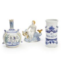 THREE FAIENCE ITEMS