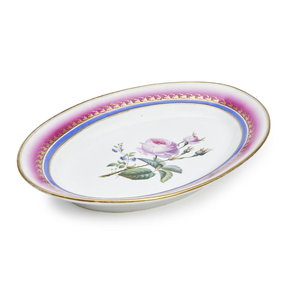 LARGE EUROPEAN HAND PAINTED ROSE PLATTER