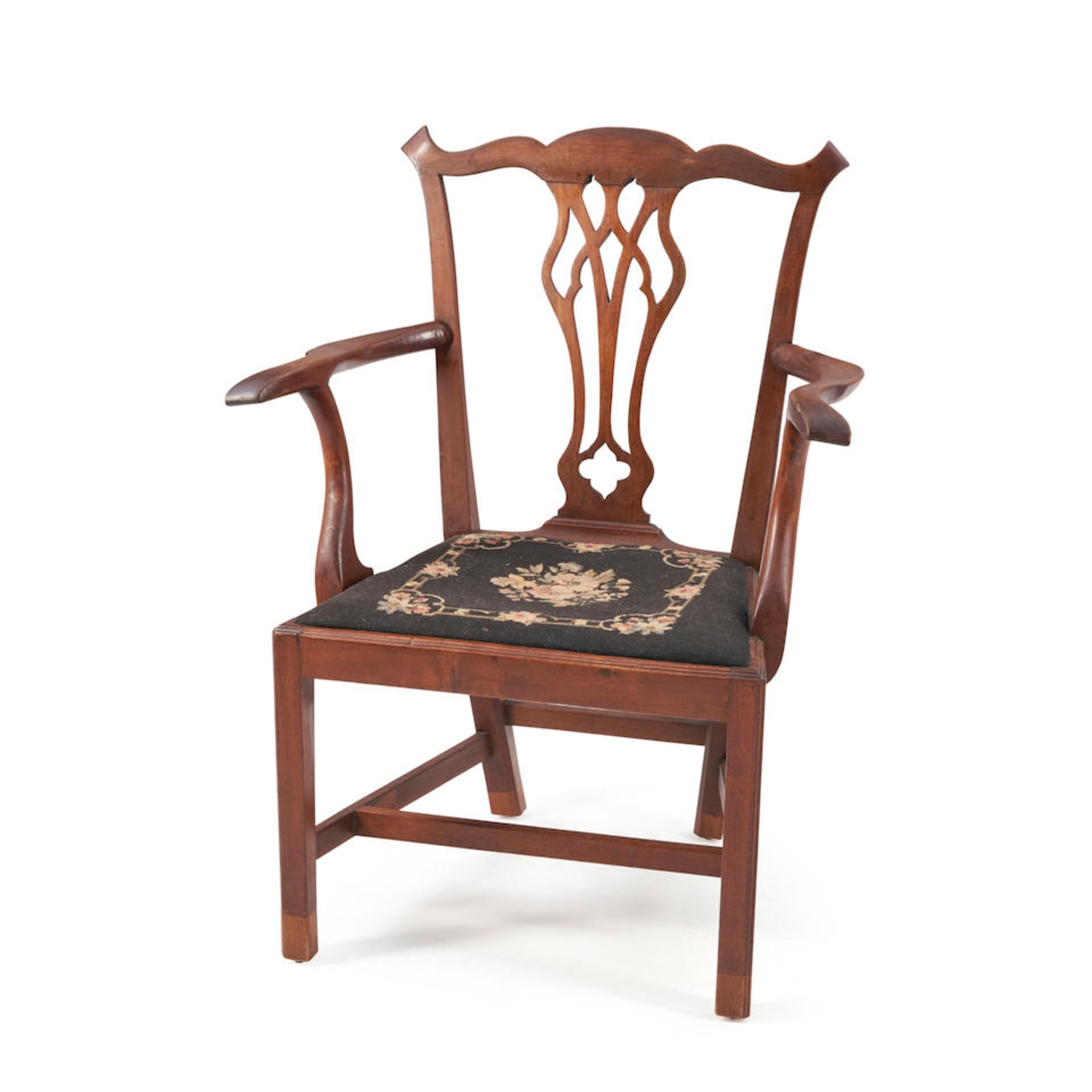 Chippendale-style Walnut Armchair, America or Europe, 19th century or later.