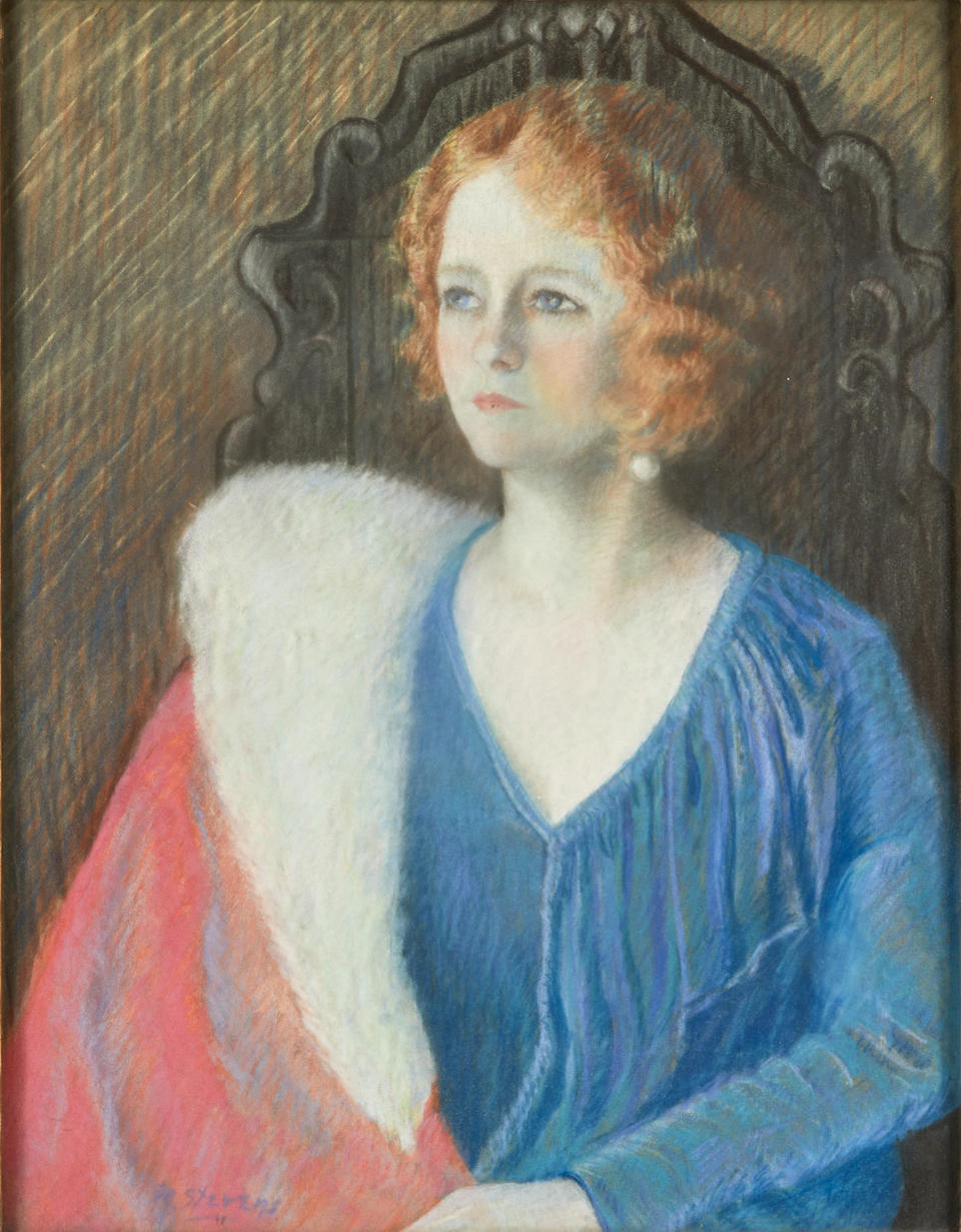 BOSTON SCHOOL, 20TH CENTURY PORTRAIT OF A LADY - Image 3 of 3