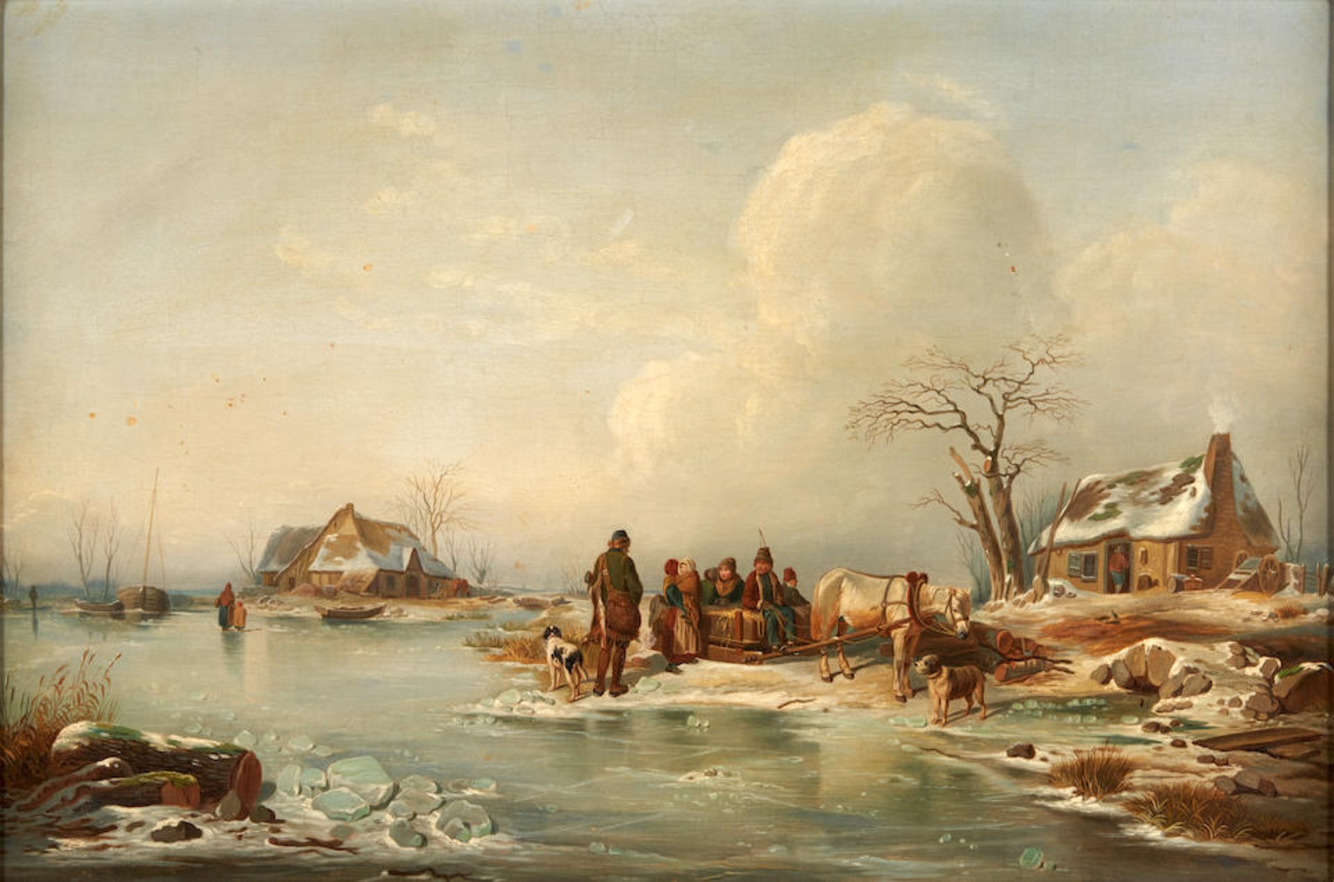 Wilhelm Alexander Meyerheim (German, 1815-1882) The Frozen Pond framed 58.5 x 79.5 x 6.0 cm (23 ... - Bild 2 aus 2