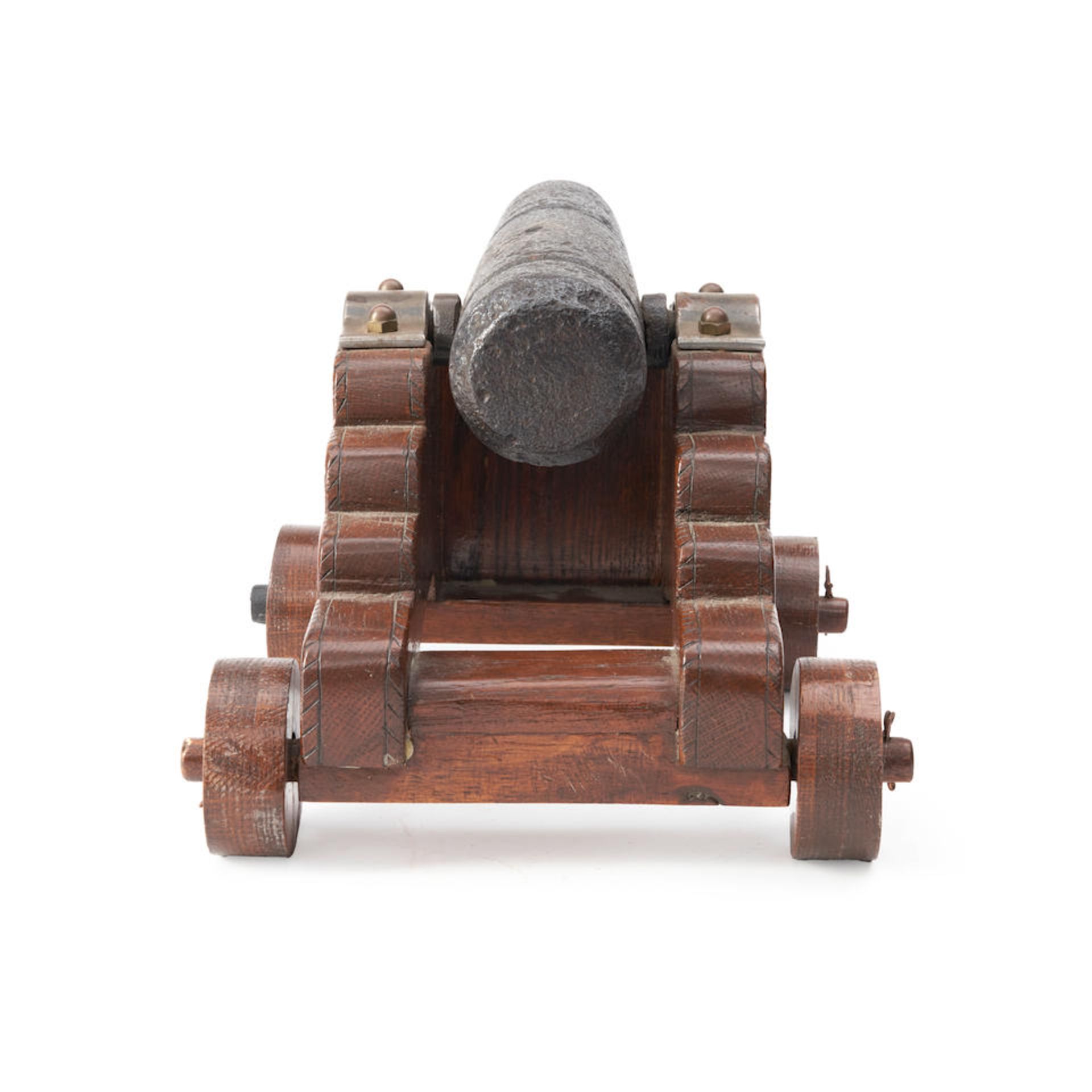 Miniature Cast Iron Naval Cannon and Carriage. - Image 2 of 2