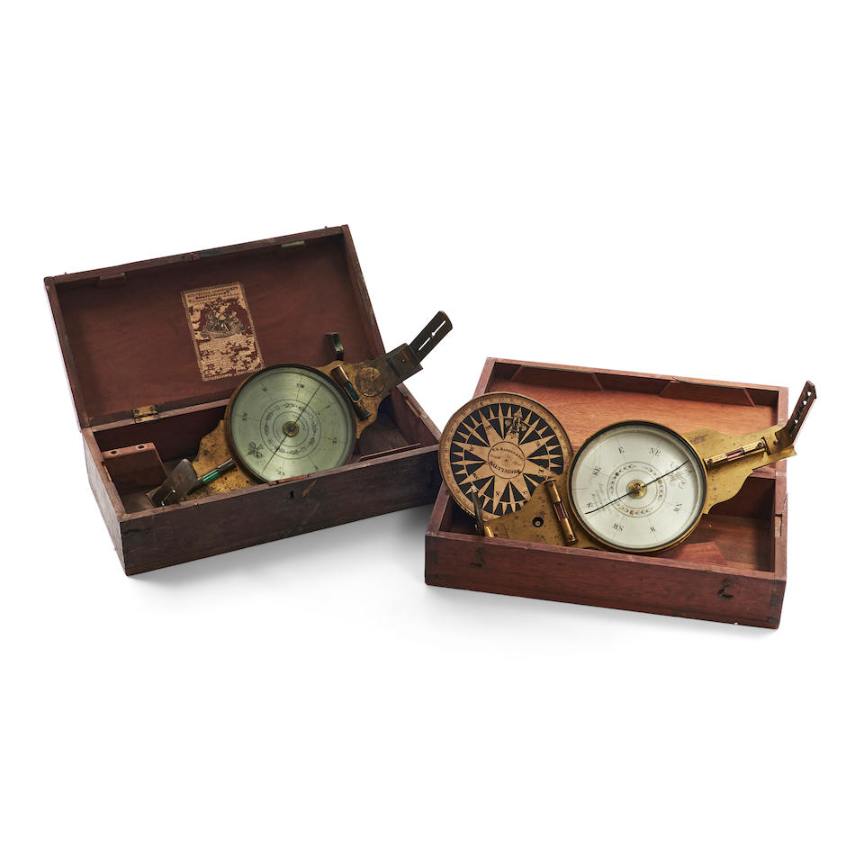 Two Baltimore Maryland Surveyor's Compasses, 19th century,