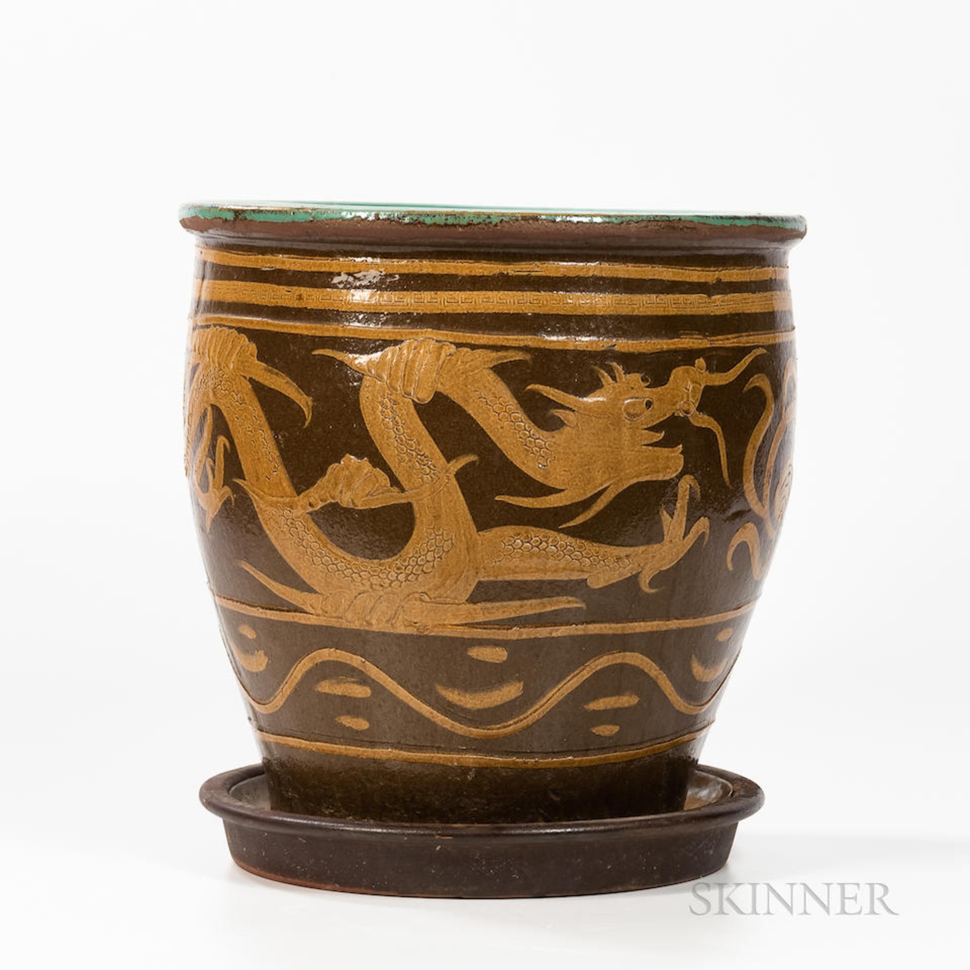 Large Asian Earthenware Planter