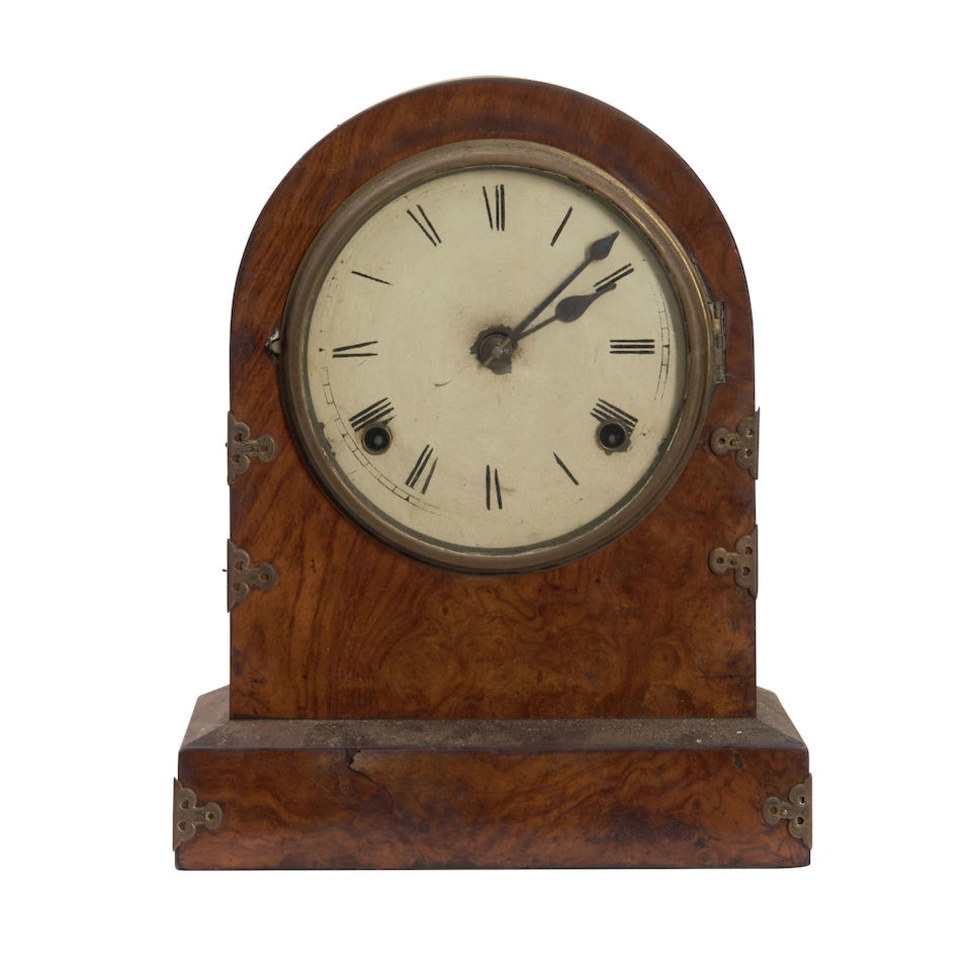 Burlwood Veneer Shelf Clock