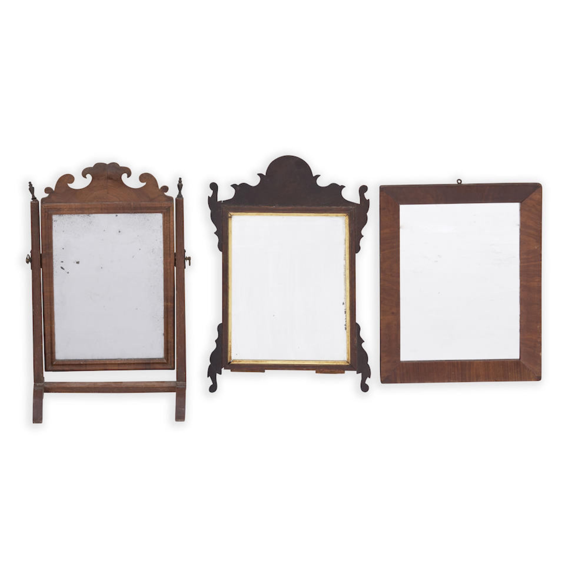 Two Wood Mirrors and A Small Dressing Mirror