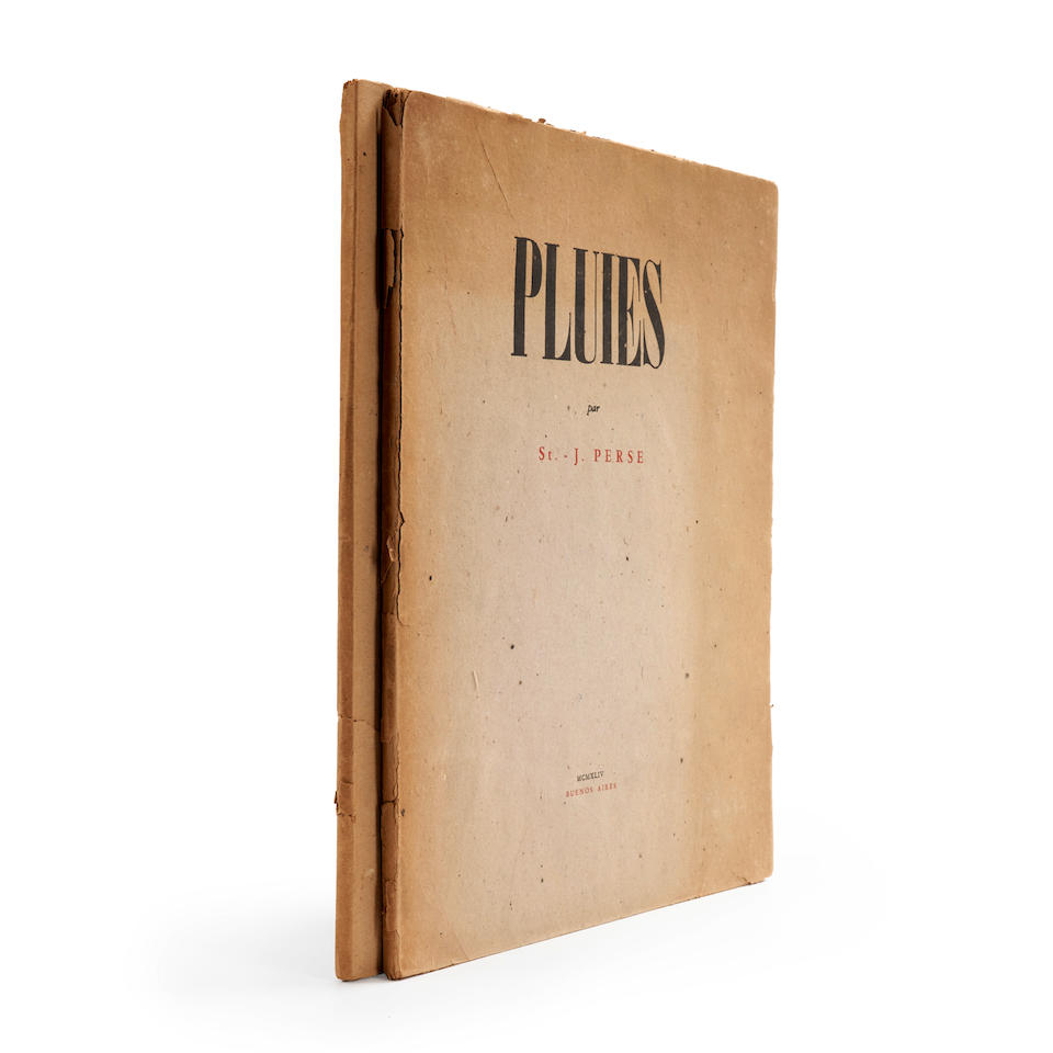 PERSE, SAINT-JOHN [ALEXIS LEGER]. 1887-1975. Two works: Exil and Pluies. Buenos Aires: Editions ...