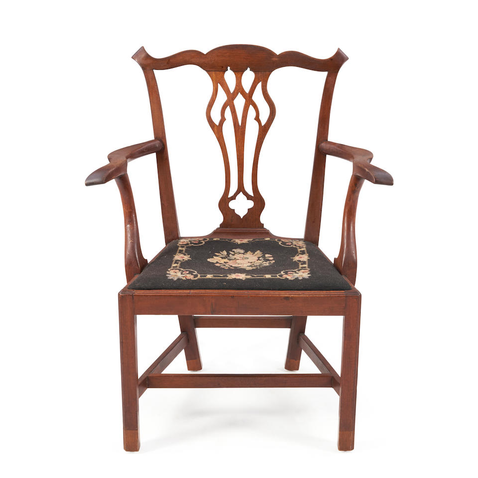 Chippendale-style Walnut Armchair, America or Europe, 19th century or later. - Image 2 of 2