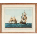 Framed Naval Printpossibly France, 20th century,