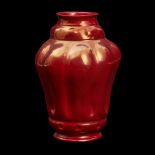 CERAMIC VASE WITH RED IRIDESCENT GLAZE • Dated 1904 • Indistinctly signed• 12 ...