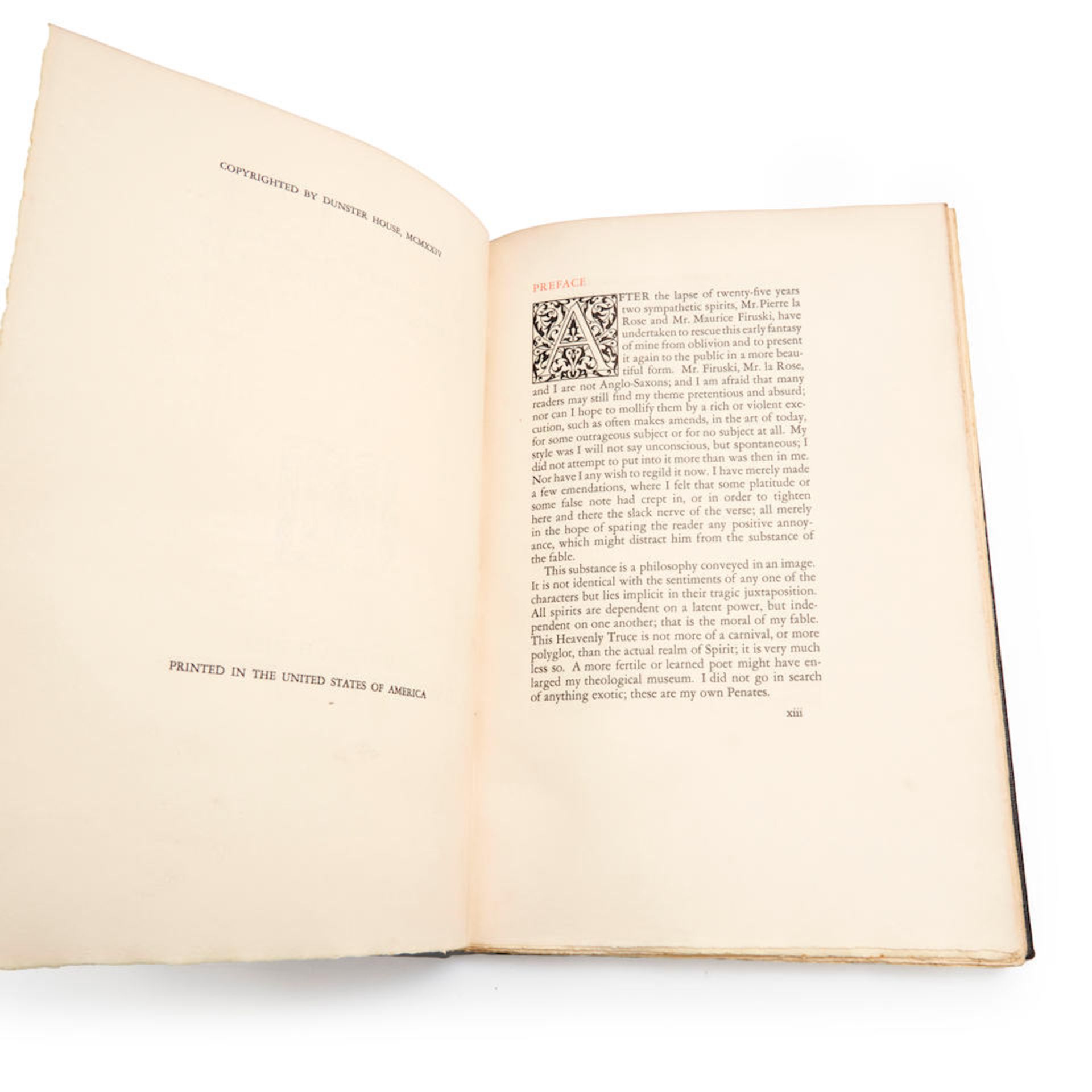 SANTAYANA, GEORGE. 1863-1952. Lucifer, or the Heavenly Truce: A Theological Tragedy. Cambridge, ... - Bild 3 aus 5