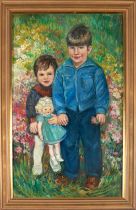 Waldo Peirce (1884-1970) The Doll; Jonathan and Karen 35 1/2 x 21 1/2 in.