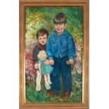 Waldo Peirce (1884-1970) The Doll; Jonathan and Karen 35 1/2 x 21 1/2 in.