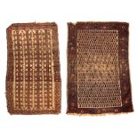 TWO WHITE GROUND BALUCH RUGS