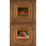 American School, 20th Century A Pair of Still Lifes of Cherries 5 x 7 1/16 in (12.67 x 18.0 cm)....