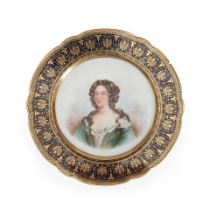 Sevres Chateau des Tuileries Hand-painted Portrait Porcelain Plate