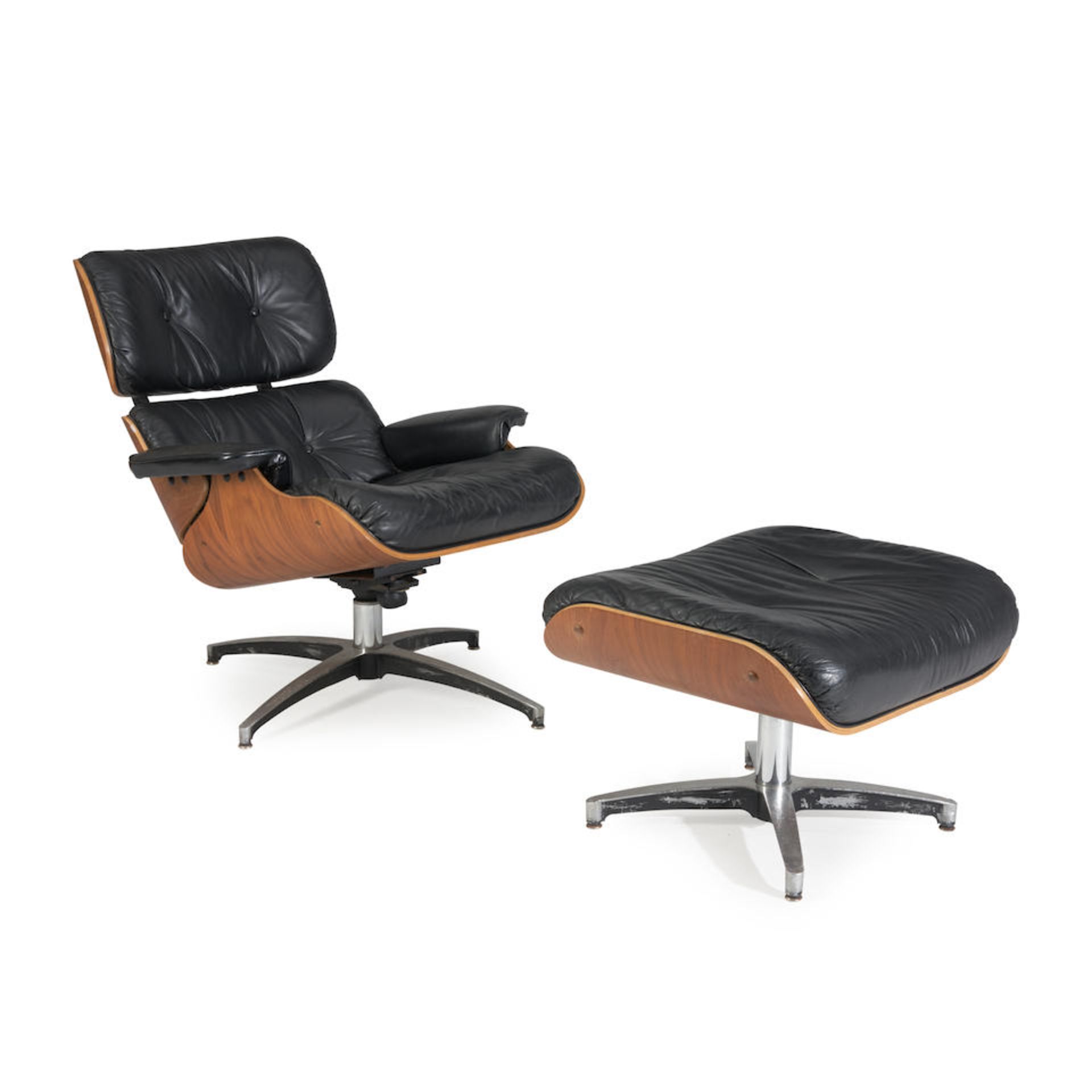 EAMES-STYLE LOUNGE CHAIR AND OTTOMAN