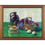 Anne Cary Bradley (American, 1884-1956) Still Life with Basket 17 1/2 x 23 1/2 in.