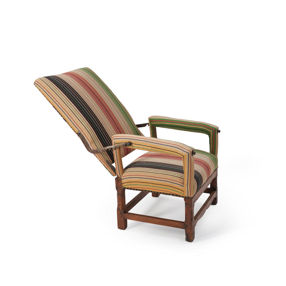 FEDERAL-STYLE PINE UPHOLSTERED RECLINGING ARMCHAIR - Image 2 of 3