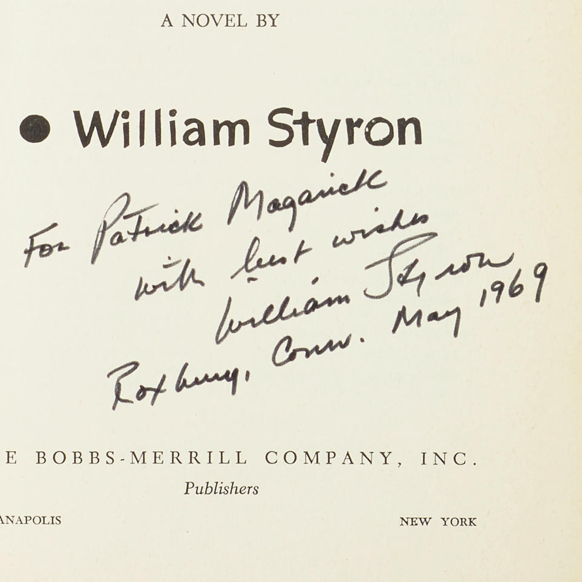 STYRON, WILLIAM. 1925-2006. 5 titles: - Bild 2 aus 2