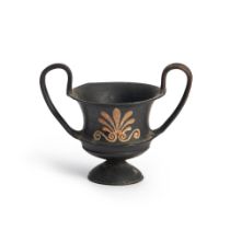 CLASSICAL TWO-HANDLED ENCAUSTIC POTTERY VASE