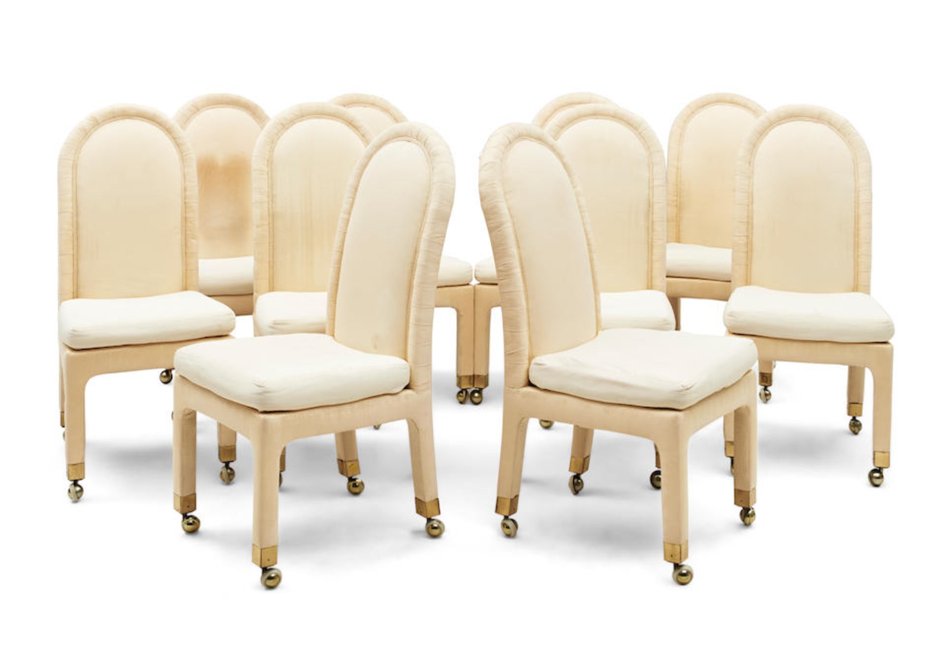 TEN HENREDON SCHOONBECK UPHOLSTERED PARSONS-STYLE DINING CHAIRS - Image 2 of 2