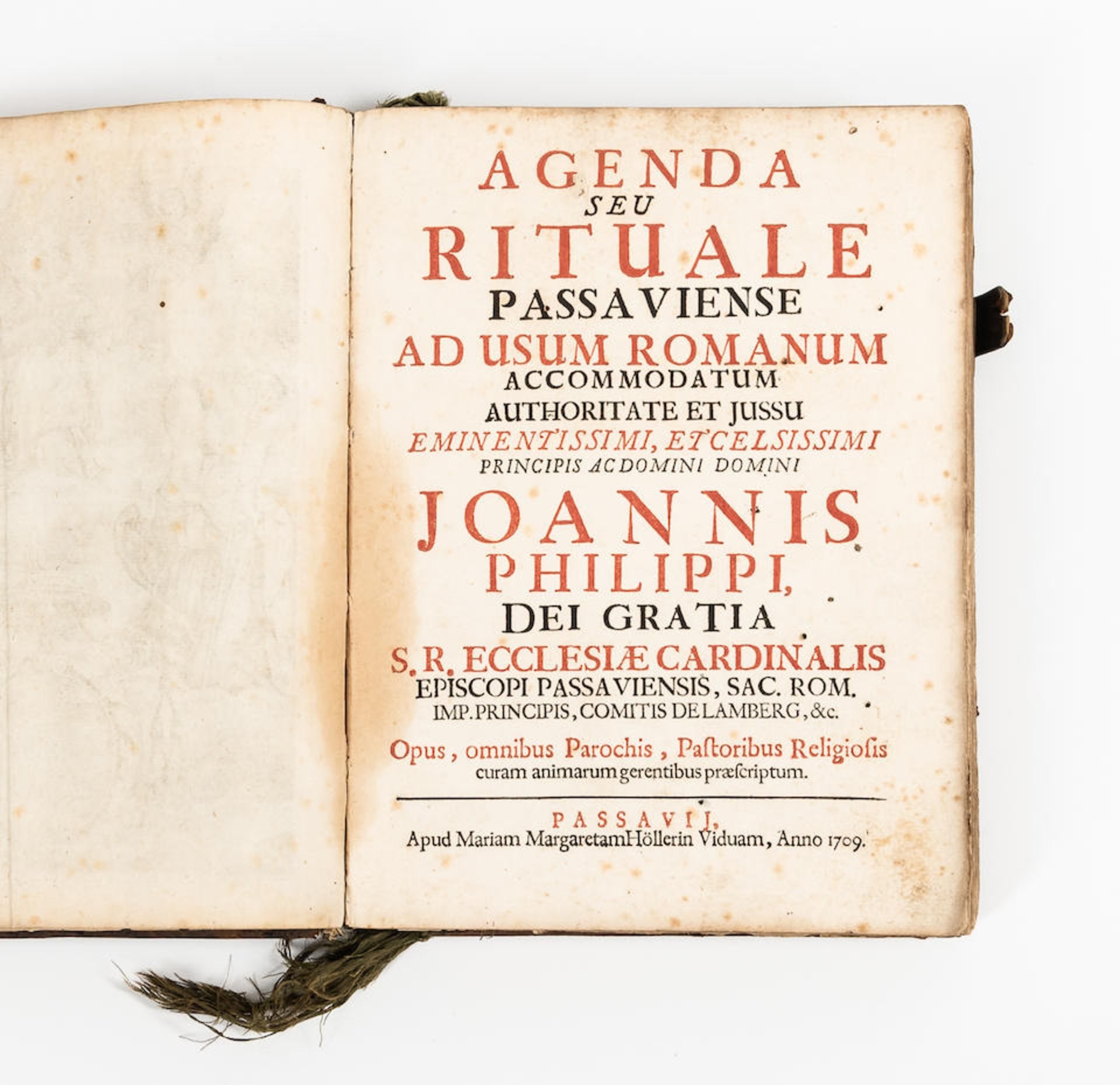 CATHOLIC RITUAL LITERATURE. Agenda seu Rituale Passaviense ad usum Romanum accommodatum Authori... - Bild 2 aus 3