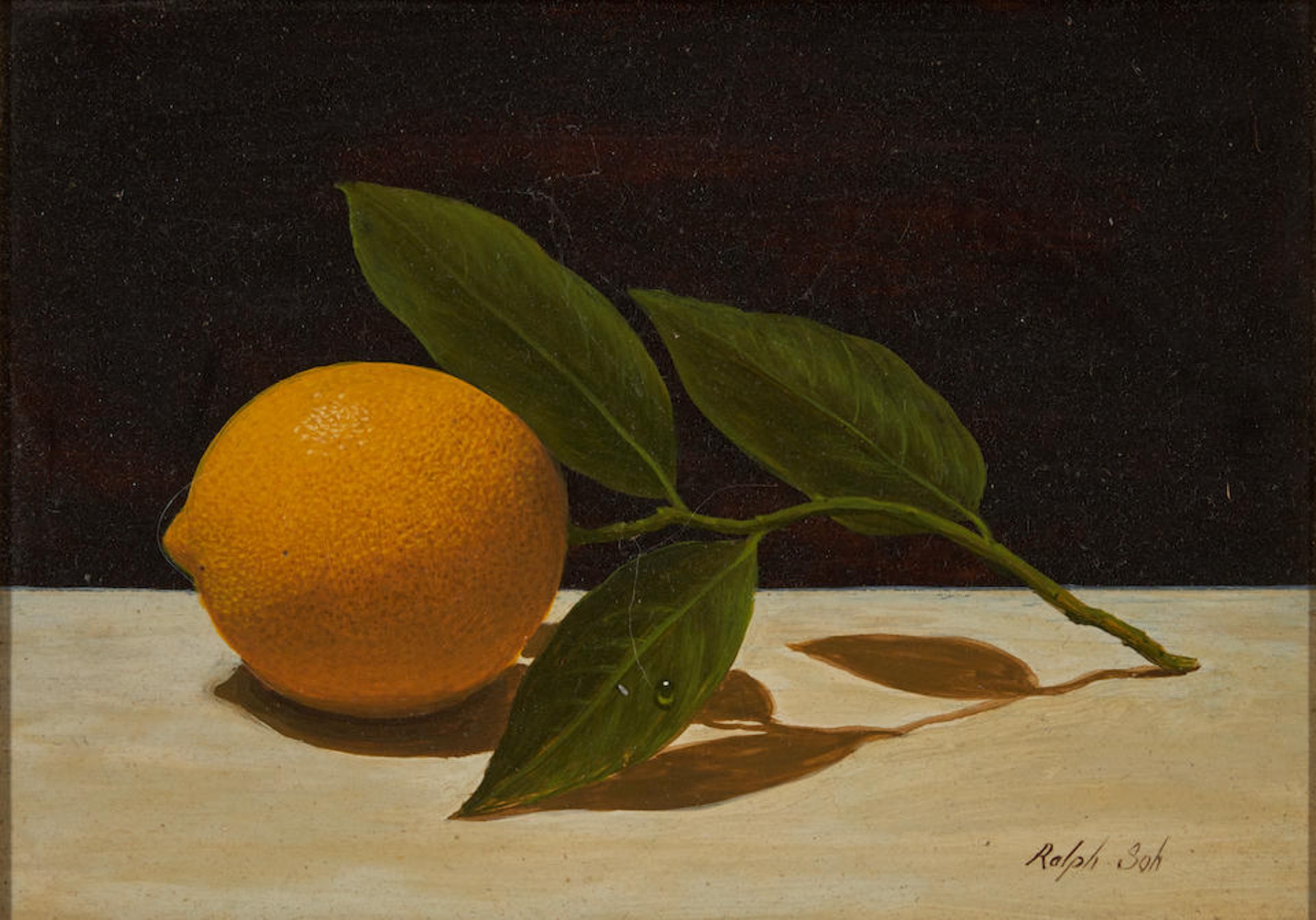 RALPH SOH (American, 1925-1993) Still Life with a Lemon 5 x 7 in (12.7 x 18.9 cm). framed 12 x 1...