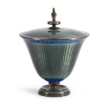 Sterling Silver and Guilloche Enamel Covered Container, David Andersen, Oslo, Norway, c. 1910.