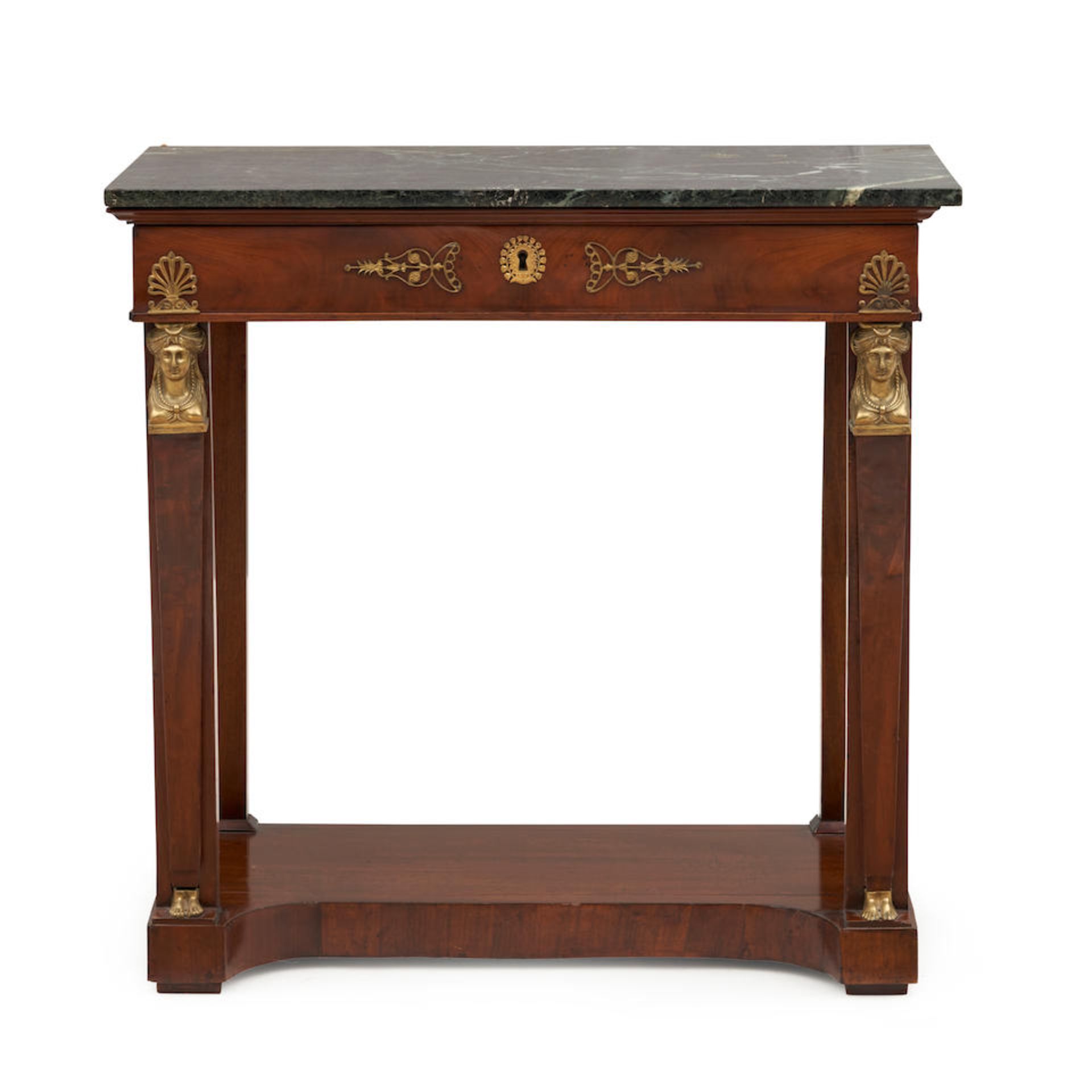 Empire Mahogany Marble-top Console Table, France, c. 1800-1810. - Image 4 of 6