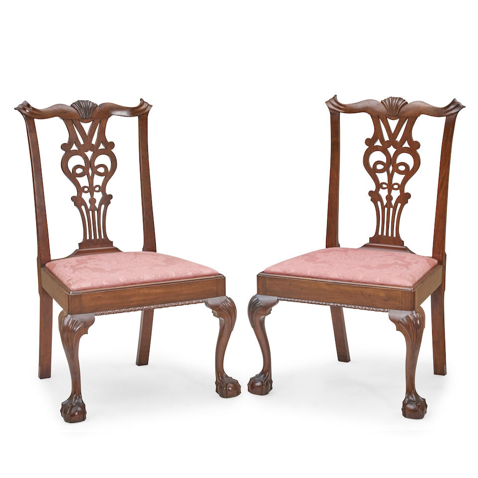 Two Riker Family Chippendale Mahogany Side Chairs, Philadelphia, Pennsylvania, c. 1750-75.