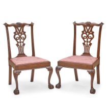 Two Riker Family Chippendale Mahogany Side Chairs, Philadelphia, Pennsylvania, c. 1750-75.