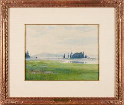 HAROLD BROADFIELD WARREN (American, 1859-1934) The Pool at Islesford, c. 1910 (framed 43.5 x 51....