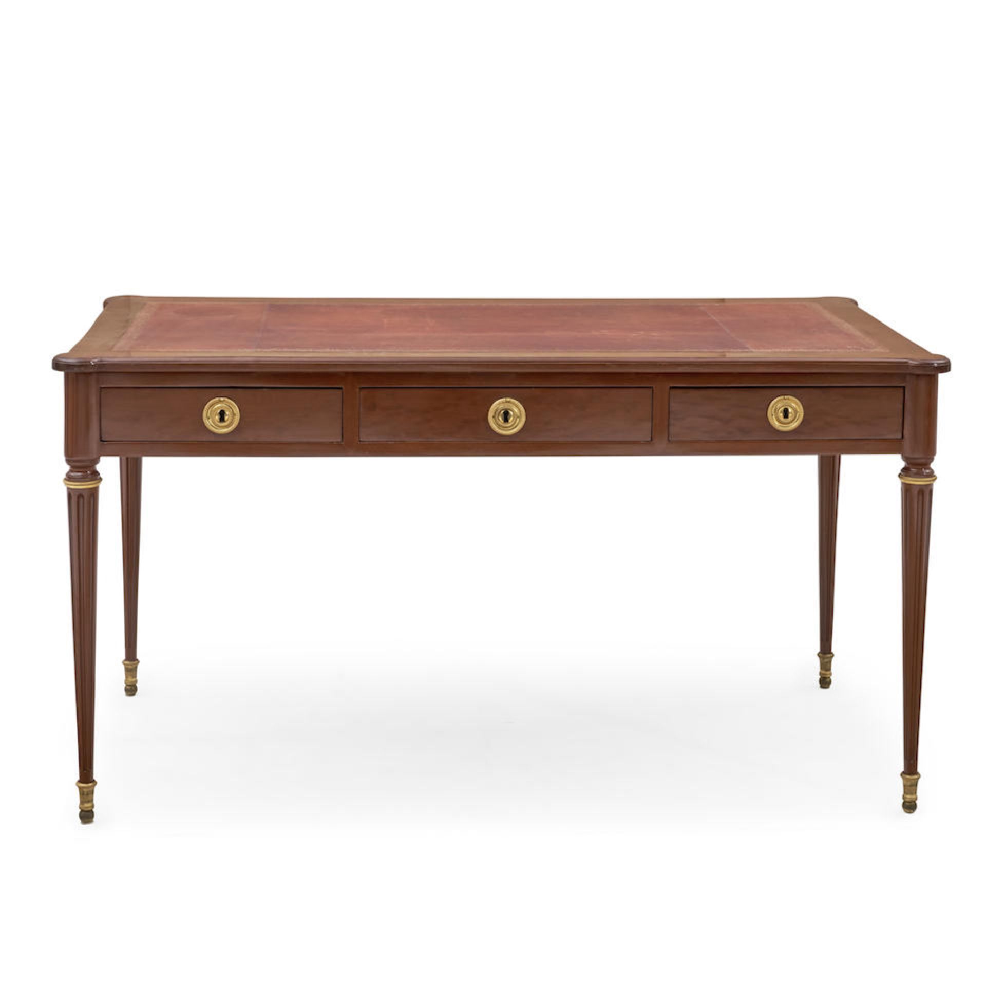 Louis XVI Ormolu Mounted Mahogany and Mahogany Veneer Bureau Plat, Etienne Avril (1748-91; ma&#2... - Image 2 of 4