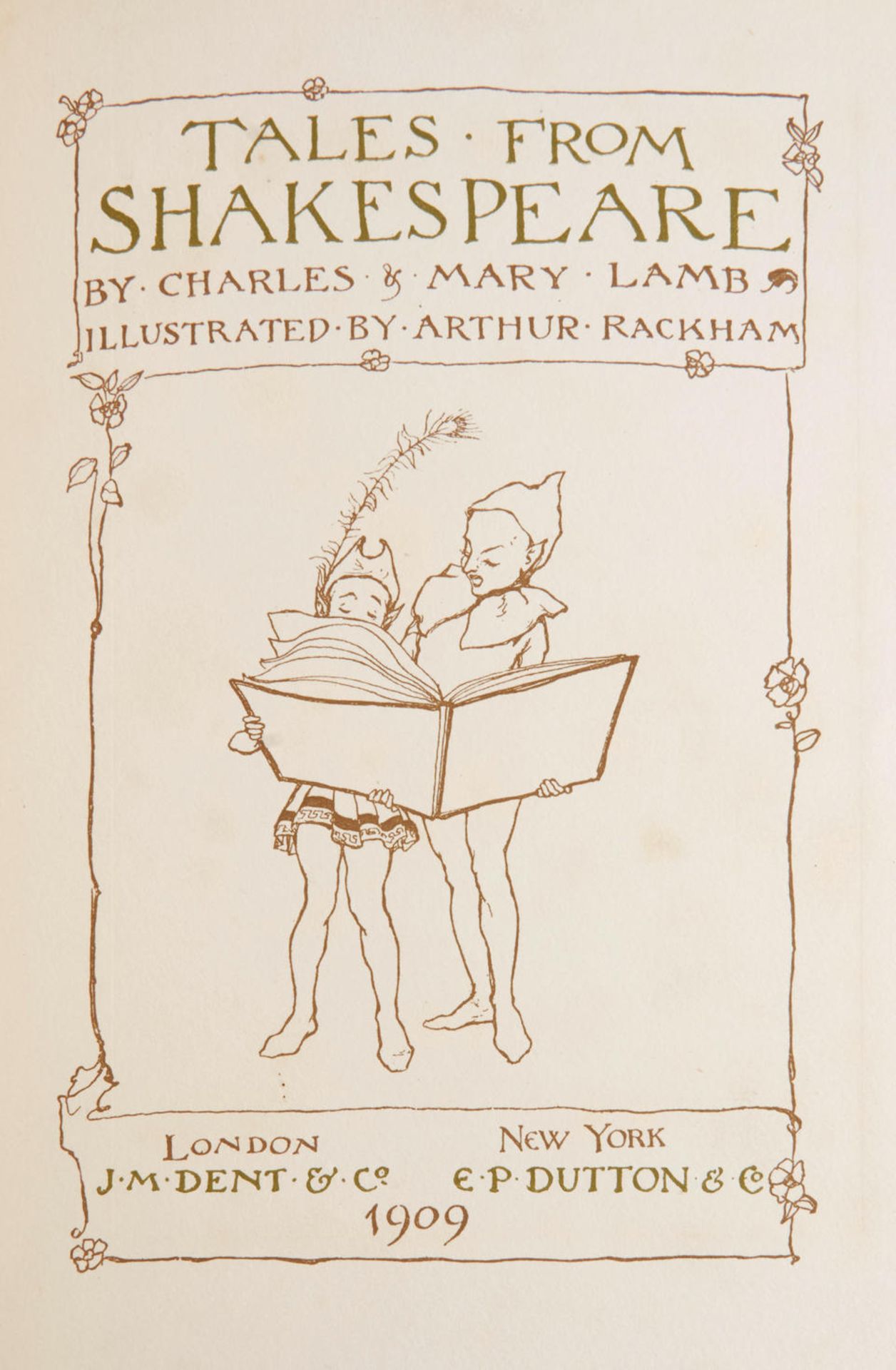 RACKHAM, ARTHUR. 1867-1939. LAMB, CHARLES. 1775-1834. AND MARY. 1764-1847. Tales from Shakespear... - Image 3 of 4