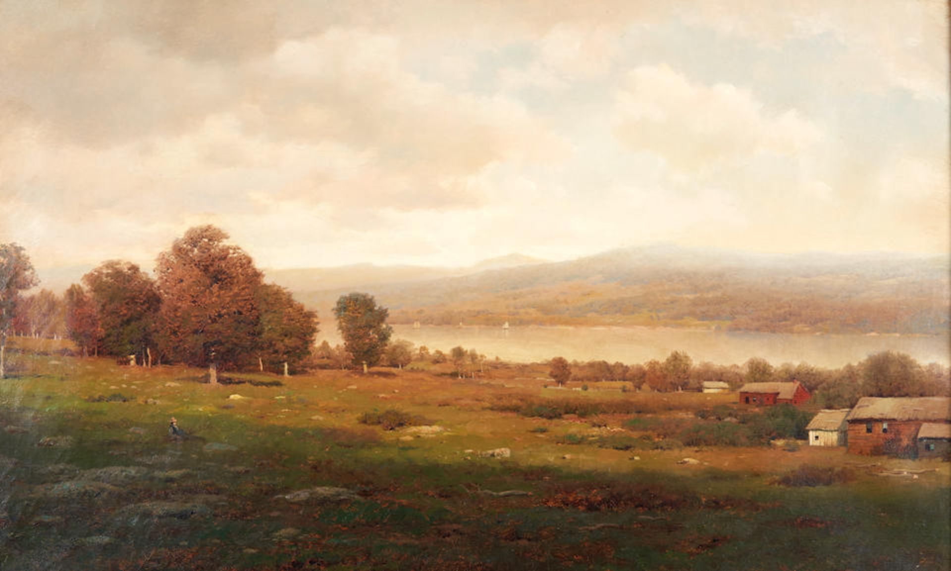 HENRY PEMBER SMITH (American, 1854-1907) The Connecticut River framed 62.5 x 90.5 x 3.0 cm (24 5... - Bild 2 aus 4