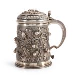 Neo-Baroque .800 Silver Tankard, Vallin Adriano, Milan, Italy, mid-20th century.