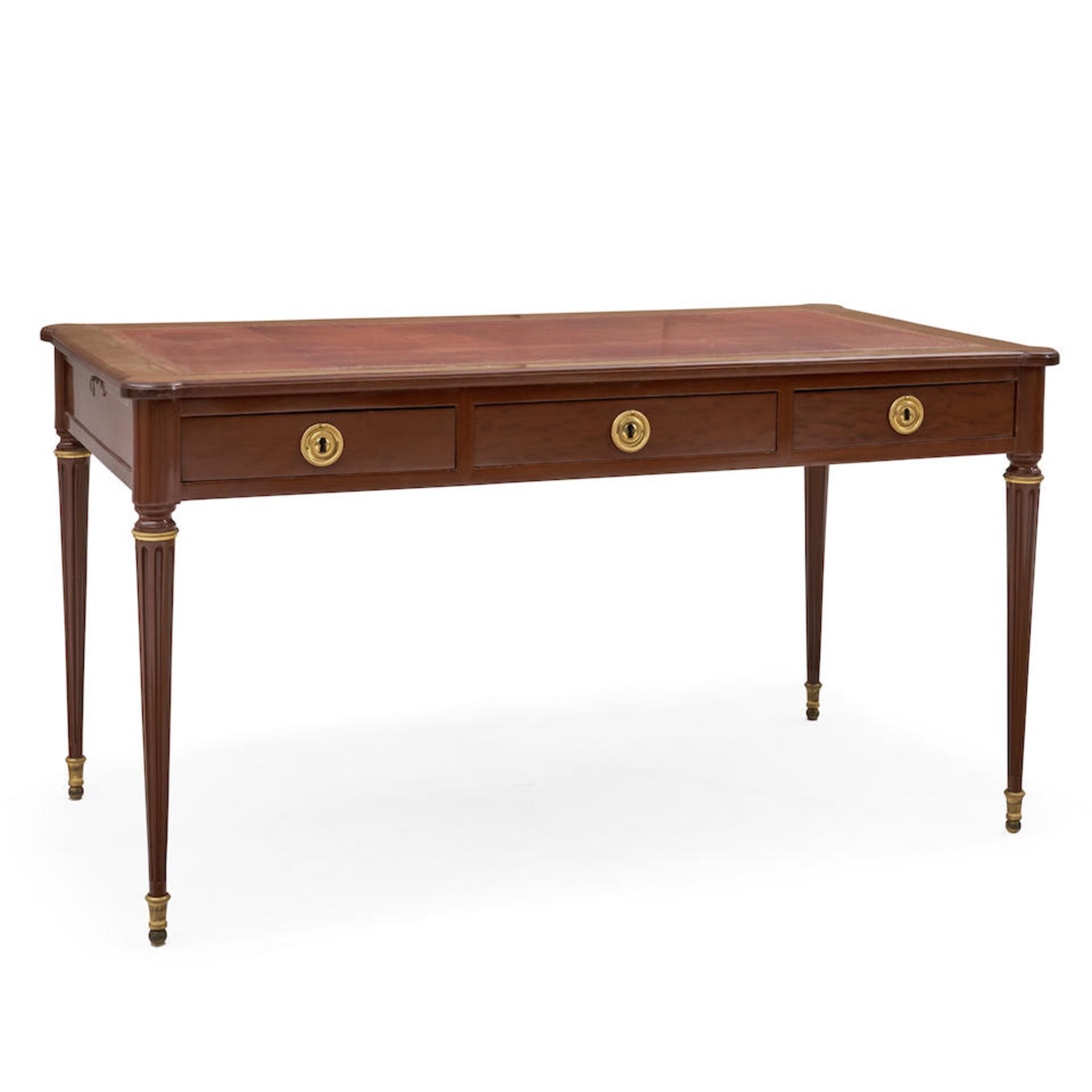 Louis XVI Ormolu Mounted Mahogany and Mahogany Veneer Bureau Plat, Etienne Avril (1748-91; ma&#2...