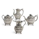Four Britannia Tea Service Items, Shaw & Fisher (1830-94), Sheffield, England, c. 1890.