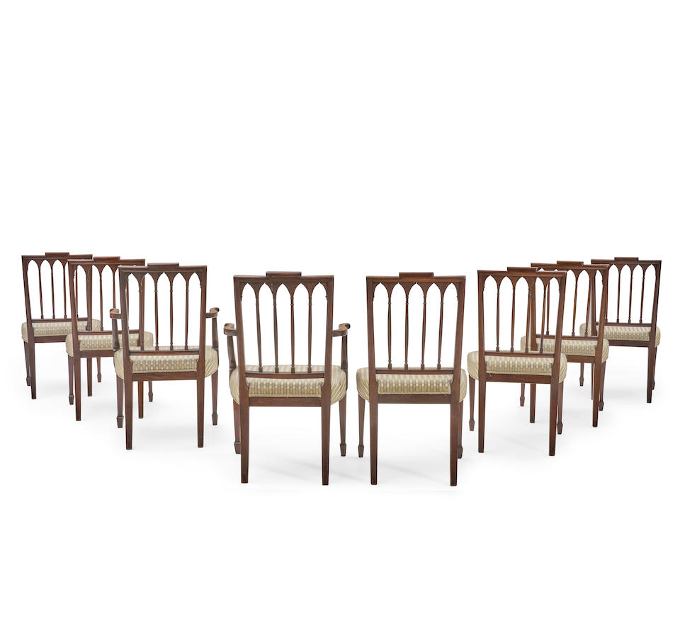 Set of Eight Federal-style Mahogany Dining Chairs, New York, New York, second half of the 19th c... - Image 2 of 2
