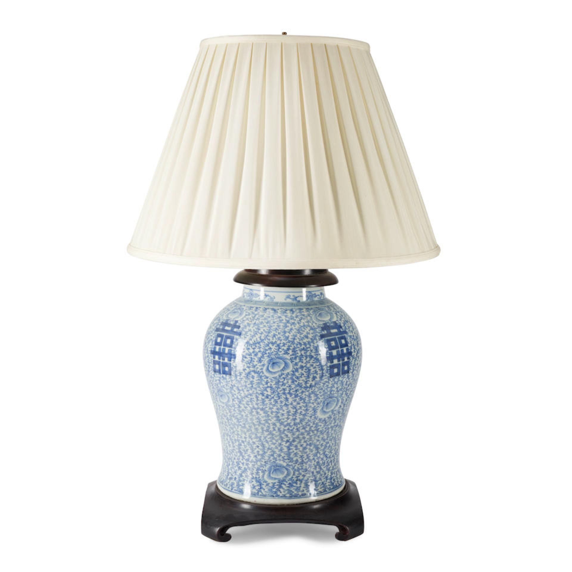 Blue and White Baluster Vase Mounted as Lamp, China, 20th/21st century.