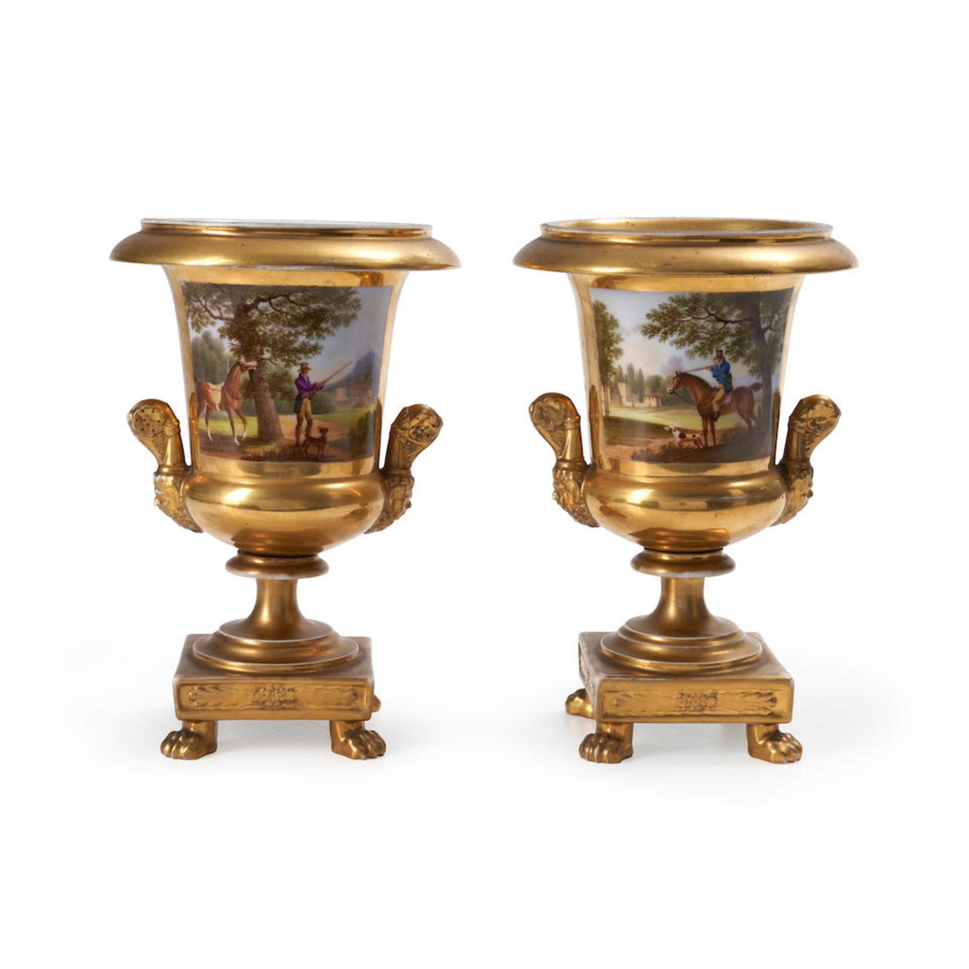 Pair of Neoclassical-style Urns, Berlin, Germany, 19th century.