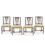 Set of Four Federal Mahogany Upholstered Side Chairs, Philadelphia, Pennsylvania, c. 1810.