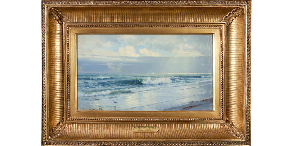 WILLIAM TROST RICHARDS (American, 1833-1905) Seascape (framed 42.0 x 59.1 x 7.0 cm (16 1/2 x 23 ... - Image 3 of 6