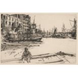 JAMES ABBOTT MCNEILL WHISTLER (American, 1834-1903) Eagle Wharf plate size 13.7 x 21.3 cm (5 3/8...