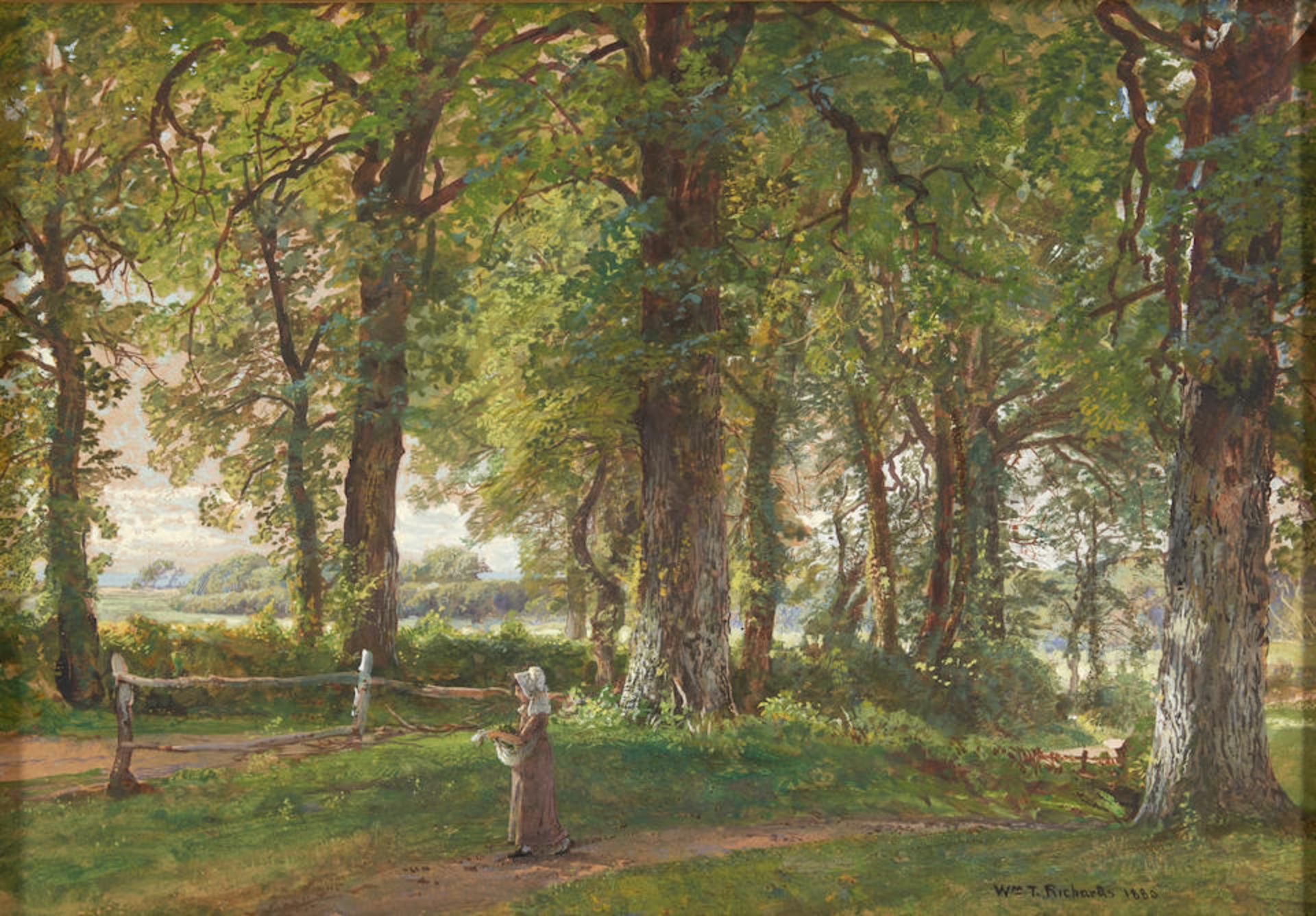 WILLIAM TROST RICHARDS (American, 1833-1905) English Country Road sight size 24.8 x 33.7 cm (9 3... - Bild 2 aus 4